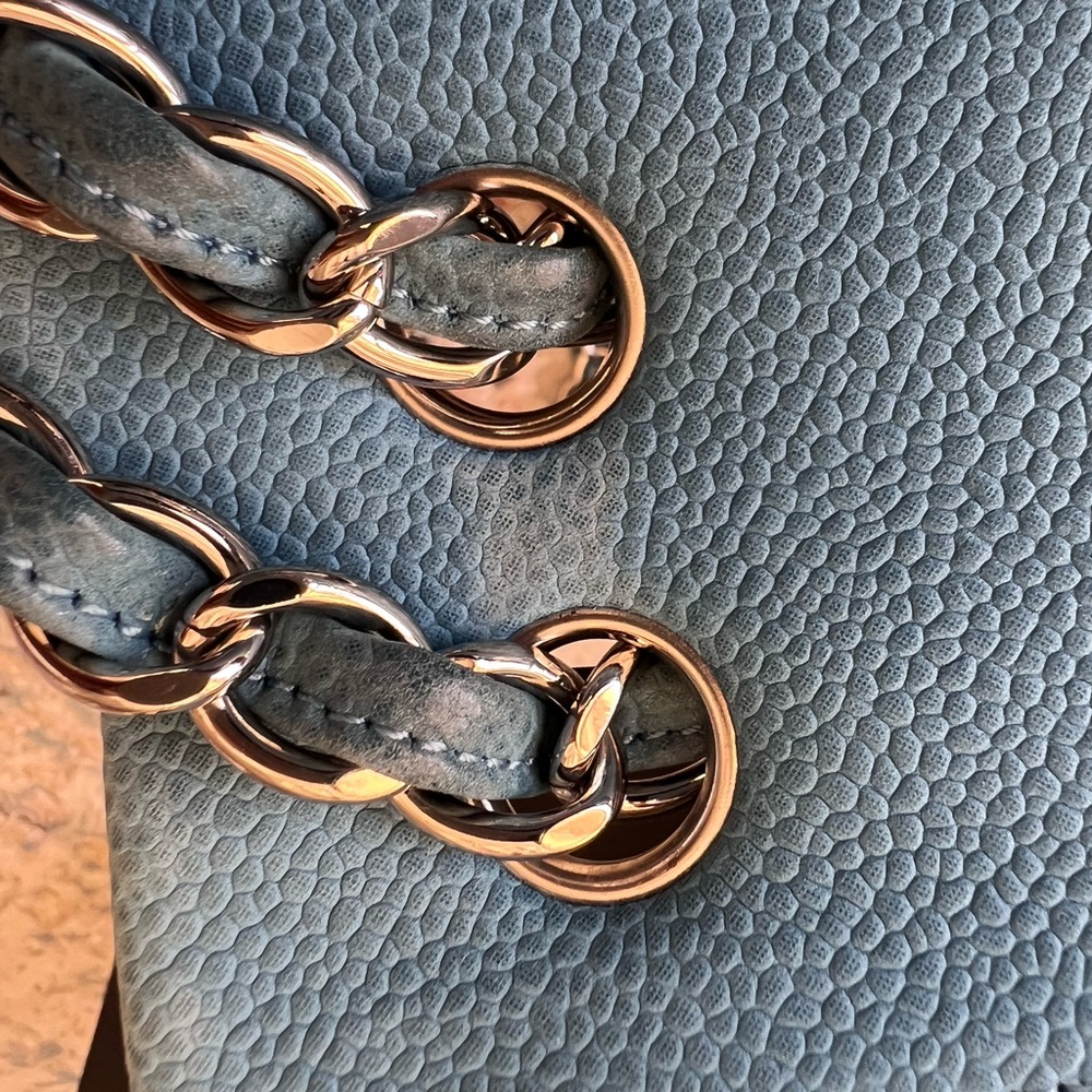 Chanel Caviar Jumbo double flap blue - Picture 14 of 16